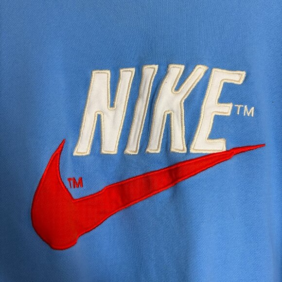 Nike Retro Trend Logo Fleece Crewneck Sweatshirt Size XXL 2XL in University Blue - Picture 6 of 13
